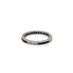 Vintage Channel Set Diamond and Sapphire Band