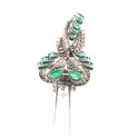 Extravagant Colombian Emeralds and Diamonds Brooch