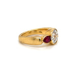 2ct Old Euro and Pear Rubies Ring