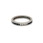 Vintage Channel Set Diamond and Sapphire Band