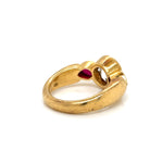 2ct Old Euro and Pear Rubies Ring