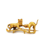 Two Cat Playing With Ball brooch