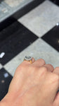 Diamond Horseshoe and Sapphire Flower Ring