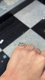 Diamond Horseshoe and Sapphire Flower Ring