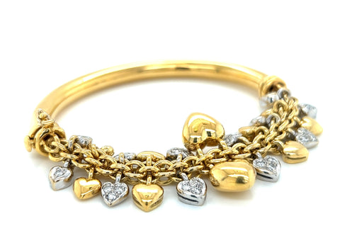 Diamond Hearts Charm Bracelet