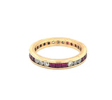 Channel Set Ruby and Diamond Band