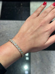 Alternating Gold Wave and Diamond Bracelet