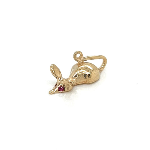 Mouse with Ruby Eyes Charm