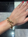 Cabochon Sapphires and Diamonds Toggle Link Bracelet
