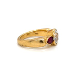 2ct Old Euro and Pear Rubies Ring
