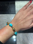 Natural Turquoise and Gold Beads Bracelet