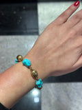 Natural Turquoise and Gold Beads Bracelet