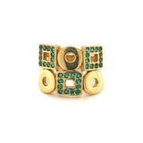 Geometric Ring with Emeralds