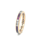 Channel Set Ruby and Diamond Band