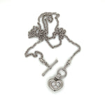 Scott Kay Platinum Diamond Heart Charm Toggle Necklace