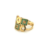 Geometric Ring with Emeralds