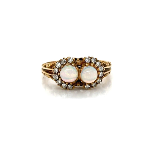 Vintage Opal and Diamond Ring