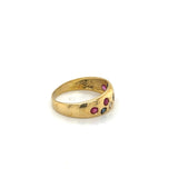 Scattered Diamond Ruby and Sapphire Ring