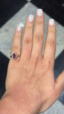Marquise Ruby Double Row Diamonds Ring
