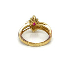 Marquise Shape Ruby And Diamond Ring