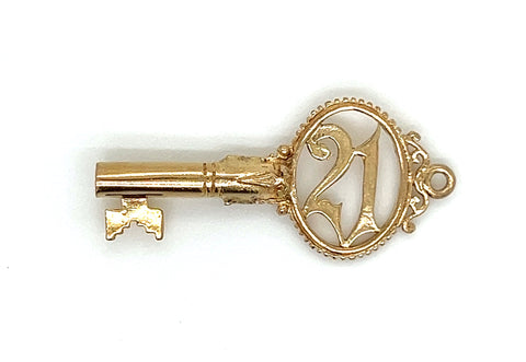 Vintage English 21 Key Charm/ Pendant