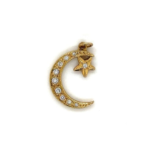 Crescent Moon with Star Charm