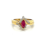 Marquise Shape Ruby And Diamond Ring