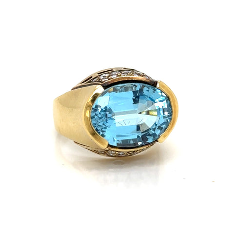 Topaz and Diamonds Ring