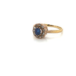 Sapphire with Diamond Halo Ring