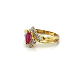 Marquise Shape Ruby And Diamond Ring