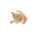 Small Cat with ruby Eye pin