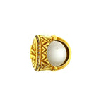 Greek Scenery Ring with Surrounding Diamonds