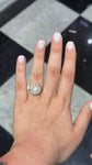 Pearl Ring with Diamond Halo
