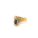 Marquise Sapphire and Diamonds Ring