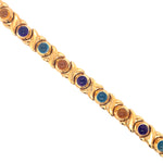 Cabochon Gemstones with X Design Bracelet
