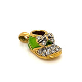 Green Baby Shoe with Diamonds