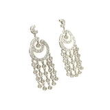 Circle and 5 Strand Drop Earrings