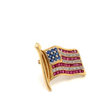 American Flag with Precious Gemstones Pin