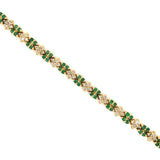 Modern Emerald and Diamond Bracelet