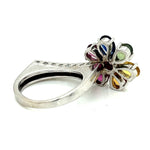 Semi Precious and Diamonds Flower Ring