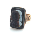 Double Face Carved Agate Ring