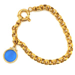 Round Belcher Link Bracelet with Intaglio Charm