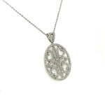 Circle with Heart Design and Diamonds Necklace