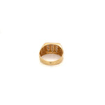 Gold Thick Band with 3 Row Diamonds Ring