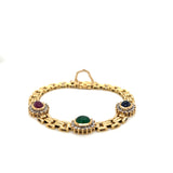 Cabochon Gemstones and Diamond Bracelet