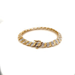 Alternating Gold Wave and Diamond Bracelet