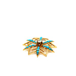 Star with Center Diamond and Turquoise Brooch/ Pendant