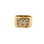 Thick Gold Band and Diamonds Ring