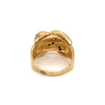 Gold X Ring with Diamonds