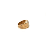 Textured Gold Band and Diamond Ring